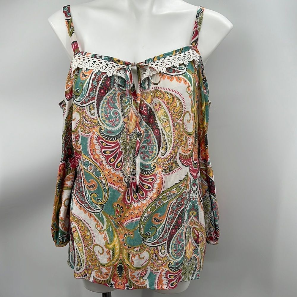 Spense paisley cold shoulder large top